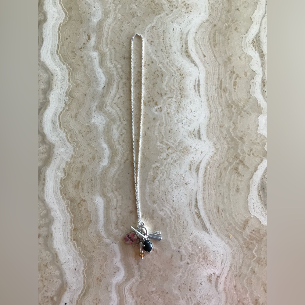 SILVER TONE BALANCE TRINKET NECKLACE